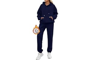 LAQUIEIO 2025 Chandal Mujer Invierno Polar Oversized Chándal Completo 2 Piezas Manga Larga Sudadera con Capucha y Pantalón Conjunto Dos Piezas Conjuntos Deportivos Fitness Jogging Ropa Deportiva Sweatshirt