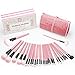 Make up Brushes, Start Makers Pink Makeup Brushes Professional Cosmetics Essential 32+1 Pieces Makeup Brush Set with Purple Beauty Blender and Gift Box
