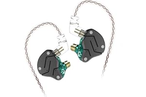 KINBOOFI KZ ZSN Écouteurs Intra-Auriculaires avec Moniteur 1BA et 1DD, KZ Haute fidélité avec câble 2 Broches de 0,75 mm, 1 Dynamique et 1 Casque KZ à Armature équilibrée (sans Micro, Cyan)