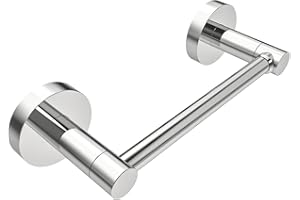 WZRUA Toilet Roll Holder Wall Mounted,Chrome SUS304 Stainless Steel Toilet Paper Holder Waterproof, Drilling Double Post Pivoting Toilet Tissue Holder for Bathroom