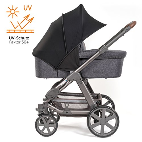 Universal Sonnensegel / Sonnendach, Sonnenverdeck, Sonnenschutz mit UV-Schutz 50+ für Kinderwagen und Buggy / praktische Sonnenschirm Alternative - 4