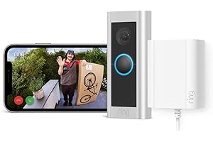 Ring Wired Video Doorbell Pro (Video Doorbell Pro 2) + Plug-In Adaptor by Amazon | Doorbell camera 1536p HD, Head to Toe Video, 3D Motion Detection, Bird's Eye View | 30-day free trial of Ring Protect
