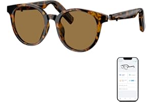 GetD AI Glasses, AI Assistant Powered by ChatGPT, AI Translation, Meeting Memos, Smart Glasses, Polarized Sunglasses, Bluetooth Music Glasses 11H Battery for Men/Women, Earbuds and Glasses 2 in 1