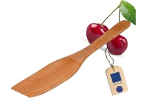 HOFMEISTER HOLZWAREN HOFMEISTER® Palettino per padella in pregiato legno di ciliegio, 30 cm, antibatterico, resistente al calore e privo di plastica, non graffia le padelle antiaderenti, prodotto naturale al 100% dell'UE.