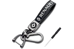 BIGROUP Porte-clés en cuir véritable pour voiture - Anti-rouille - En alliage de zinc - Accessoire pour hommes et femmes, K-r-ena/ult, taille unique