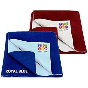 Bey Bee Waterproof Bed Protector Dry Sheet Gifts Pack, Small, Royal Blue/Maroon (Pack of 2)