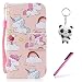 Produktbild iPhone 8 Plus Hülle,Einhorn PU Leder Wallet Handytasche Flip Etui Schutz Tasche mit Integrierten Card Kartensteckplätzen und Ständer Funktion Für Apple iPhone 8 Plus + Zwei Geschenk