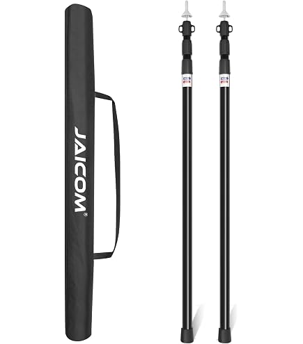3X Stahl Zeltstange Vorzeltstange Spitze Teleskopstange 140-200cm Sport & Freizeit