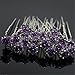 TQWY Lovely Charm 20pcs Wedding Bridal Party Diamante and White Faux Prom Pearl Flower Rhinestone Crystal Hair Pins Clips Grips Pins Hairpins Bridesmaid Clips (D purple)