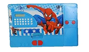 8teen world jumbo pencil box pencil box in princess, cinderella, spider man & avengers characters with calculator (avengers/spiderman)-Multi color