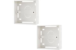 rhinocables Ethernet Back Box for Faceplates, Fits Wall Plate for Ethernet Cable Network Sockets Single Gang (2, 32mm)