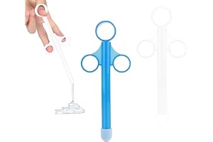 2 Reusable Glidmedelsapplicatorer NECXON, Injicering med Slät Rundad Spets (Blå &