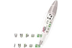MOBYAT Stylo décoratif de type presse pour animaux DIY – 1/6 pièces, stylo à ruban de décoration en dentelle étoile/fleur/drapeau, ruban correcteur de dessin animé mignon, stylo à ruban décoratif créatif
