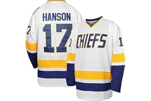 Atonmore Hanson Brothers Hockeytrikot Charlestown Chiefs 17 Steve 18 Jeff Slap Shot Movie Hockey Trikots Blau Weiß