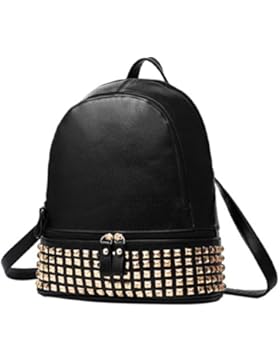 YiJee Damen PU Leder Rucksäcke Nieten Dekoration Backpack für Schule