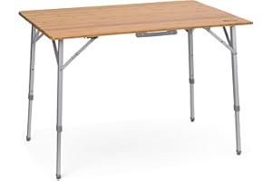 Berger | Table de Camping Pliable Carry Deluxe | Table en Bambou Camping Car Caravane | Petite Table à Manger | Cuisine Jardin Exterieur | Table a Manger | 100 x 72 cm