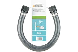 Gardena Tubo flessibile di aspirazione per pozzo: tubo di aspirazione robusto per il collegamento di una pompa a un pozzetto del ram o a un tubo, 0,5 m (1729-20)
