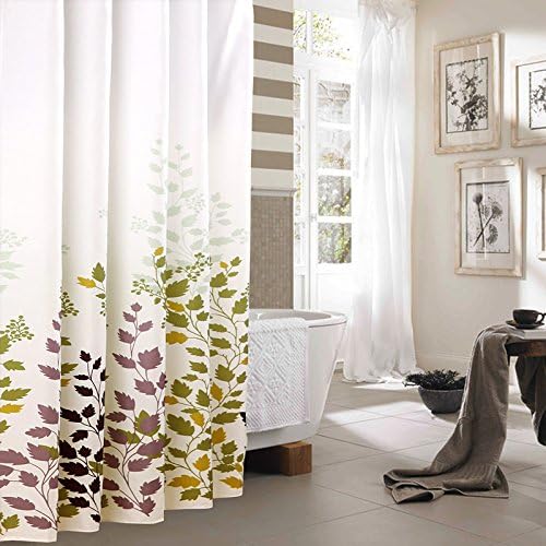 Kusun Leaf pattern Shower Curtain Quick dry antibacterial fabrics Polyester Bathroom Waterproof decor 180x200cm with hooks A001-200