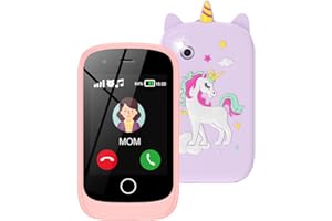 UCANI Kids Phone for Girls Boys, 2.8 Inch Touchscreen Learning Toy for Kids Age 4-12 with Phone call, Camera, Game, Music, Alarm, kids mobile phones Christmas Birthday Gifts (Matte pink)