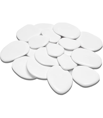 LOPYXBR 50 stuks platte stenen om te beschilderen, witte stenen beschilderen, 5 cm ronde stenen schijf, gladde platte kiezelstenen om te beschilderen, voor kunst en handwerk