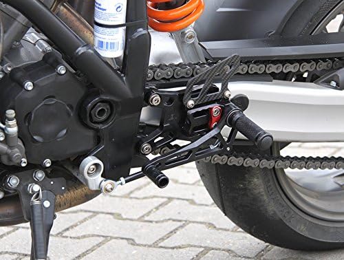 LSL 118KT07RT Rearset 2-Slide for KTM 990 Super Duke, black, mounting piece red