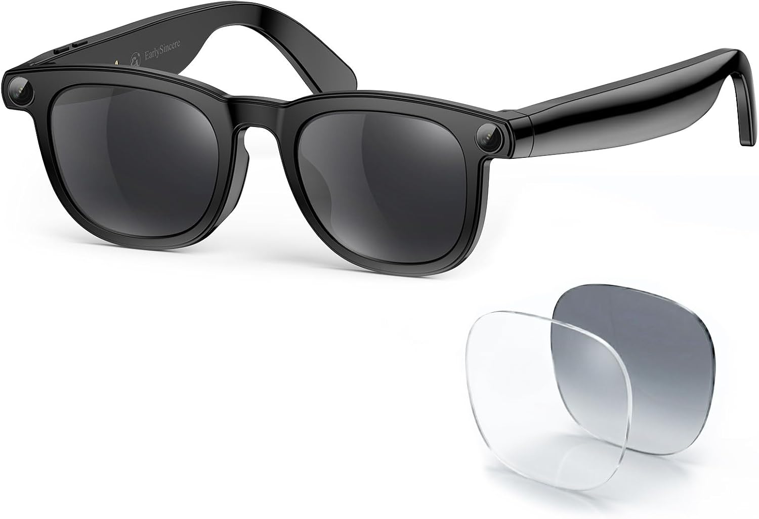 2026 Smart AI Glasses, 8MP 4K POV Camera, AI Assistant, HD Video & Voice Recorder, Meeting Transcriber, Translation, Open-Ear Bluetooth, UV Blocking + Photochromic Lenses for Outdoor & Hiking