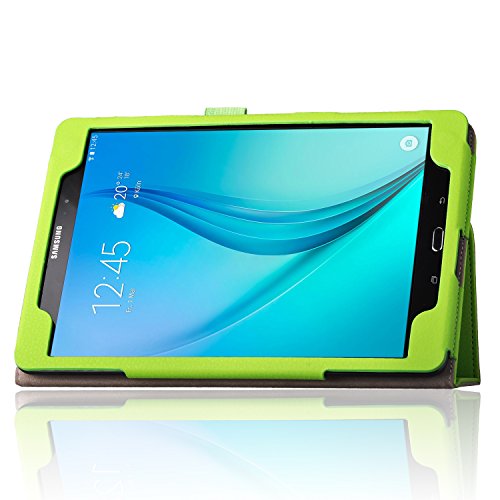 Samsung Galaxy Tab A 9.7 Schutzhülle,IVSO hochwertiges PU Leder Etui hülle Tasche Case – mit Standfunktion und automatischem Schlaf Funktion, super 360° Anti-Wrestling, ist für Samsung Galaxy Tab A T550N/T555N 24,6 cm (9,7 Zoll) WiFi Tablet-PC perfekt geeignet,Multi Angled-Grün - 2