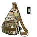 Produktbild Fastar Brust Sling Bag Umhängetasche Rucksack Reisen mit USB-Ladeanschluss für Outdoor Fahrrad Sport Wandern Reisen Camping, Italian Camouflage