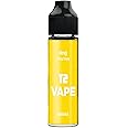 T2 Vape E-Liquids, 50ml Shortfills, Available in 16 Flavours, 70vg/30pg Ratio, Ideal for use in Sub Ohm Vape Kits, No Nicotine - Nicotine Free (Banana Flavour)