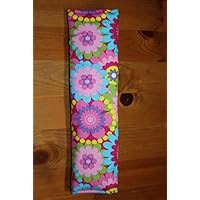 Auto Gurtpolster für Kinder und Erwachsene pink mit bunten Retro Blumen