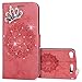 Produktbild iPod Touch 5 Hülle,iPod Touch 6 Schutzhülle,KunyFond Ledertasche Flip Case Schutzhülle Brieftasche im BookStyle Retro 3D Mandala Muster Krone Bling Glänzend Glitzer Diamant PU Leder Hülle Handytasche Kunstleder Lederhülle Folio PU Leather Wallet Case Schutz PU Lederhülle Handyhülle Schale Bumper Dünn TPU Back Rückseite Tasche Ständer Etui mit Standfunktion Karteneinschub und Magnetverschluß Anti-Scratch Shell Etui Pouch Flip Klapp Cover für Apple iPod Touch 5th/6th Generation,Rot