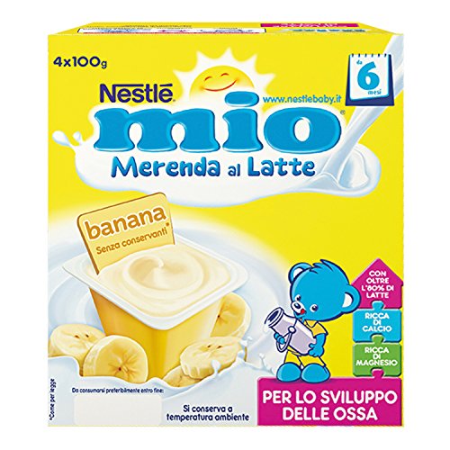 Nestlé Mio Merenda al Latte e Banana, 4 Vasetti x 100 g