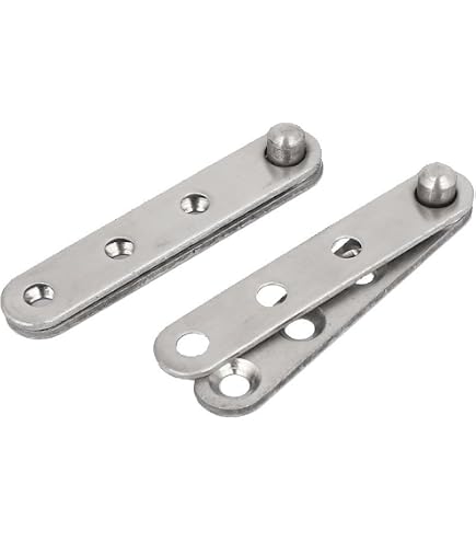 Lot De 2 Charnières De Porte Pivot 360° - Acier Inoxydable Argenté - Dimensions 100x16x11mm