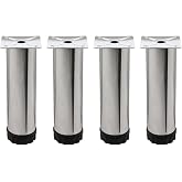 Tuğra Ayarlanabilir Pingolu Krom Mobilya Dolap Ayağı Metal 4l&uuml; 15 cm - 4 Adet