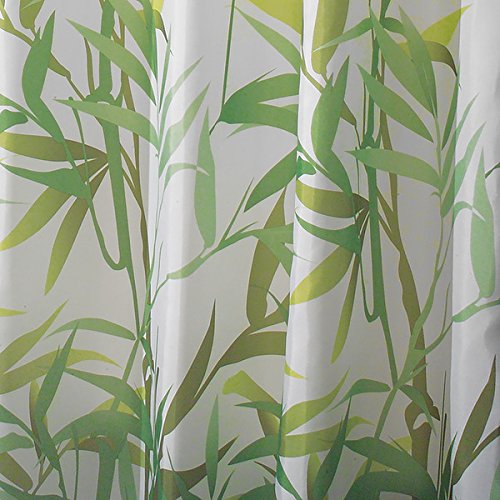 mDesign Duschvorhang Anti-Schimmel – 180 cm x 200 cm – grüner Dusch- & Badewannenvorhang – Duschvorhang wasserabweisend – 12 verstärkte Metallösen - 2