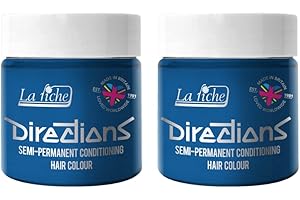 2 x La Riche Directions Semi-Permanent Hair Color Bote de 100 ml (Lagoon Blue)