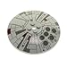Produktbild 1 x Lego System Schild alt-hell grau 8 x 8 rund bedruckt ( Mini Millennium Falcon ) Sat Radar Schüsseln Star Wars Schirm 4488 3961px1