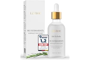 Levrou® 100% Bio Rosmarinöl Haare Haarwachstum beschleunigen Haaröl Rosmarin Minzöl mit vielen anderen Ölen stärkt die Haare Haarkur und Haarmaske Rosemary Oil for Hair Vegan 60ml