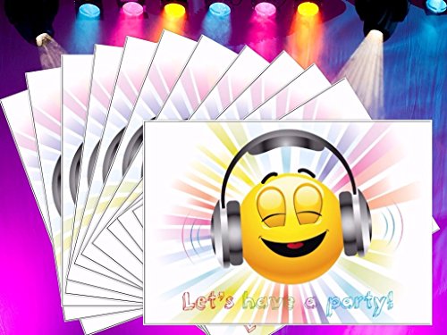 Edition Colibri „Let’s have a party“ Smiley-Einladungskarten + Umschläge, 12er Set - 3