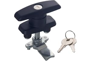 VADO VLTRA T Handle Lock,Rear Fixing T Handle Latch/Lock Keyed Garage Door Lock Cabinet Door Lock for Trailer Motorhome Caravan Canopy (1)