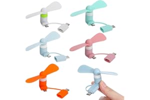 UKCOCO 5pcs Cell Phone Mini Fan,Portable USB Cooling Fan Compatible for Type C and Smartphone-Random Color
