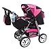 Lux4Kids King Pram & Pushchair (raincover, mosquito net, beverage tray, mattress, changing pad) 12 Buggyred & Red Flowerpower