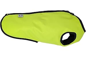 Doggie Coats Waterproof Fleece Lined Dog Raincoat, Dachshund Step In Design (Yellow, 14 inch)