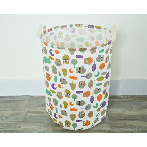 Inwagui Kinder Spielzeug Aufbewahrungskorb Aufbewahrungsbox Wäschekorb Wäschesammler Wäschesack 33 * 33 * 41 cm-Eule-Typ B - 2