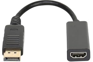 VMOJO DisplayPort auf HDMI Konverter | Vergoldet DP/Display Port to HDMI Kabel HDTV Adapter Konverter Male to Female mit Audio | 1080P DP Stecker auf HDMI Buchse Schwarz