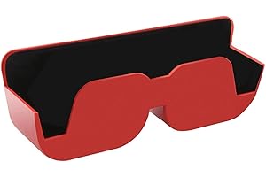 Luojuny Car Glasses Holder for Dashboard Seat Back Adhesive Sunglasses Case Organizer Hard Shell with Felt Padding Car Eyeglass Holder Dash Storage Box Red