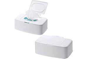 INDRNIF 2 Pièces Boîte de Mouchoirs Humides Boite Lingette avec Couvercle Distributeur de Lingettes Humides, Boîte de Tissus avec Couvercle pour Bébé Serviette Boîte
