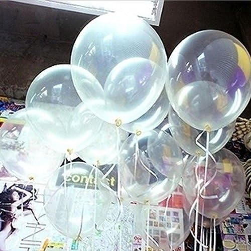 12 Inch Transparent Latex Balloons , ATWFS Birthday Decoration Ballon Clear Baloon Toys PACK OF 100