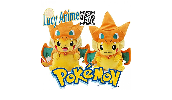 Anime Dessin Anime Pokemon Pikachu Dracaufeu Edition Haute Guality Collection Kawaii Enfants Poupee En Peluche Jouets Cadeau 25 Cm Amazon Fr Cuisine Maison