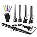 Produktbild Lockenstab, HoLife 5-in-1 9-32mm Austauschbare Lockenwickler Set für Große/Kleine Locken mit Keramikbeschichtung, Schminktisch-schützenden Stabständer, Anti-Hitzehandschuh(mit 5 Haar Clips, Schwarz)